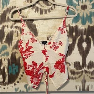 Vici Beautiful Red Floral Top